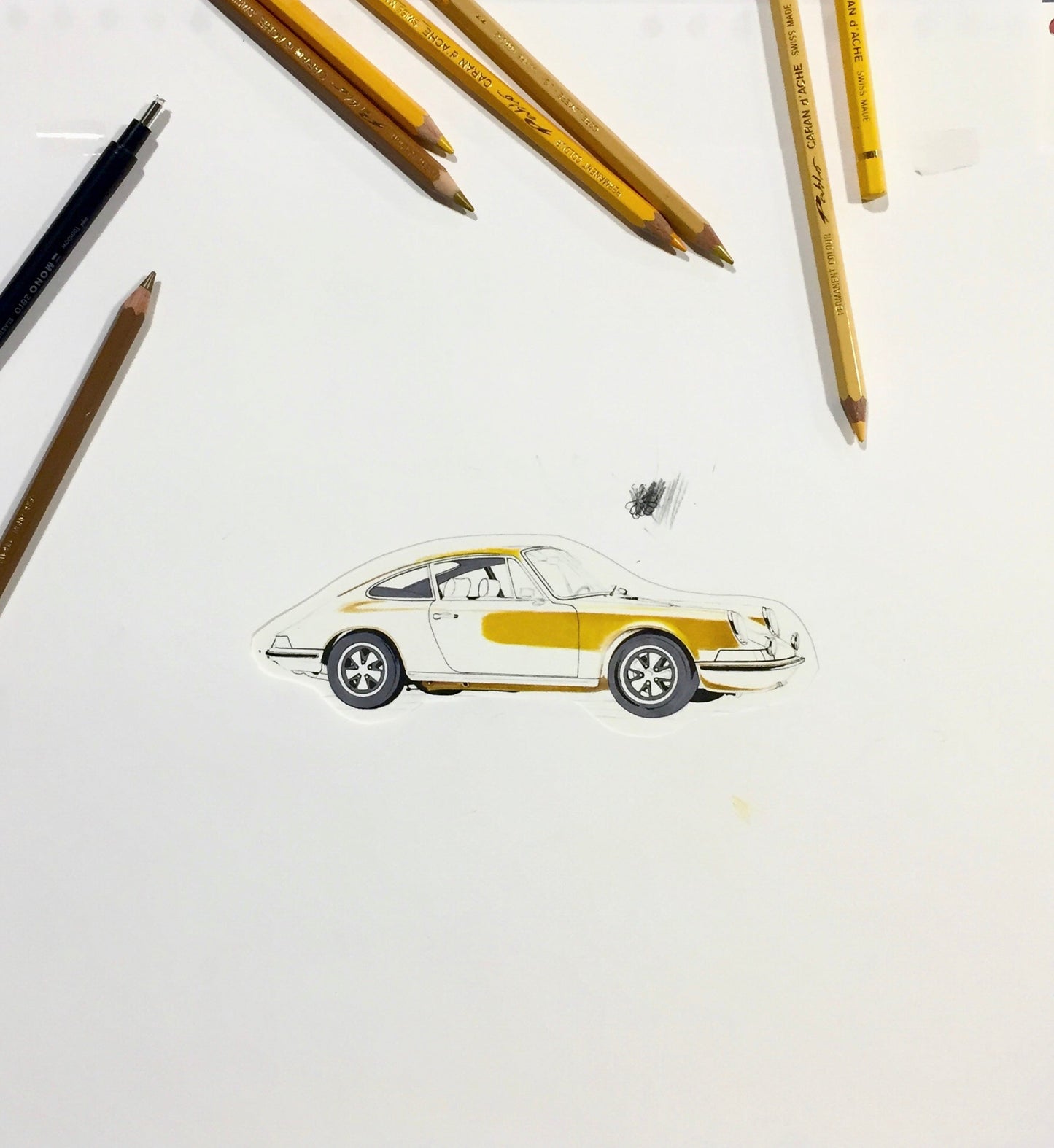 Porsche 911S (signal yellow) - Side